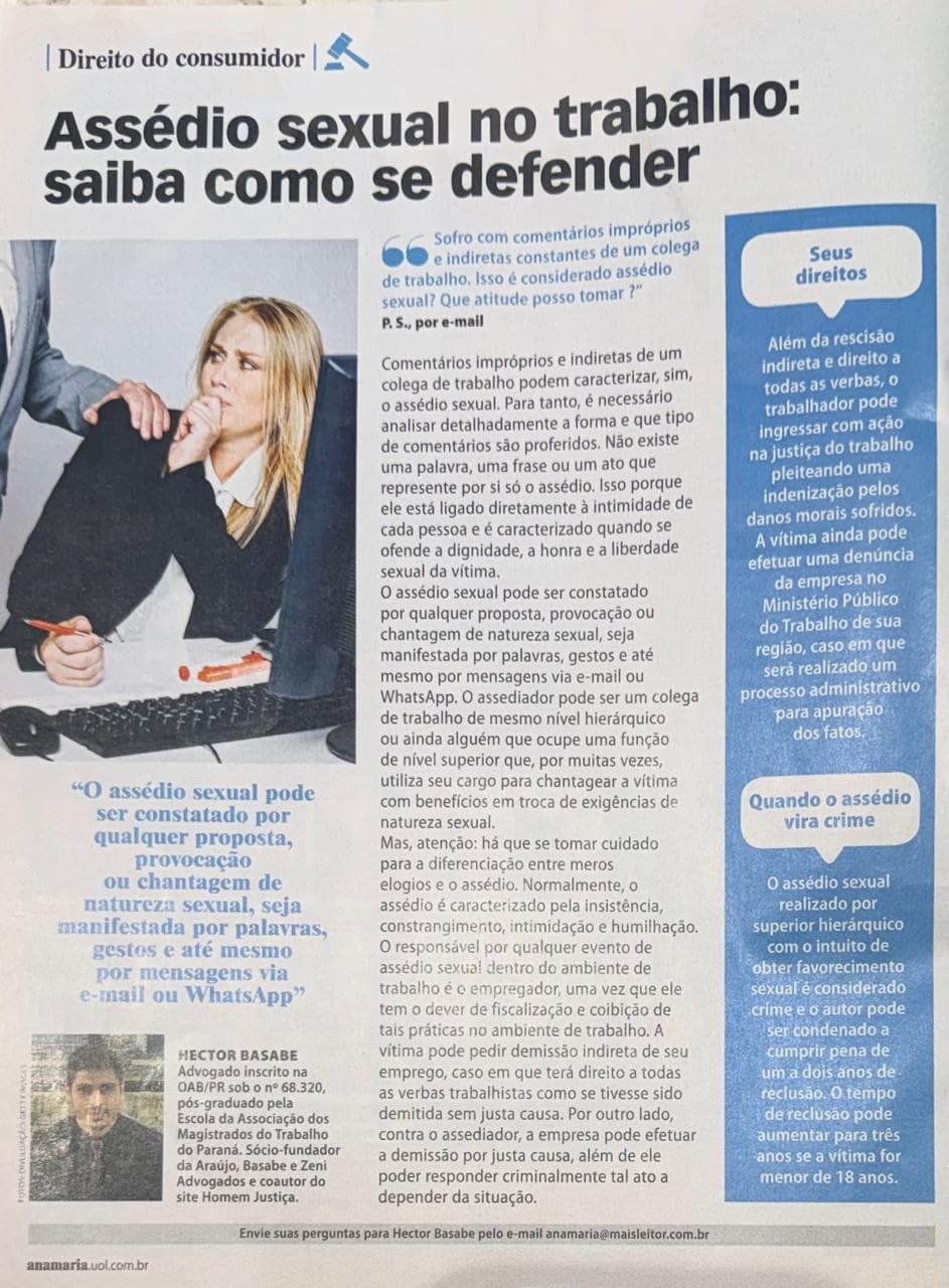 Coluna da ABZ na revista Ana Maria