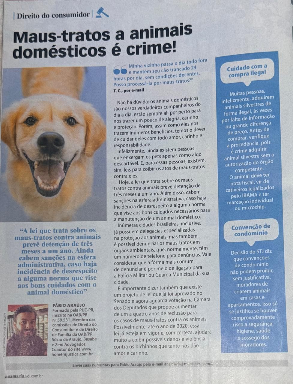 Coluna da ABZ na revista Ana Maria