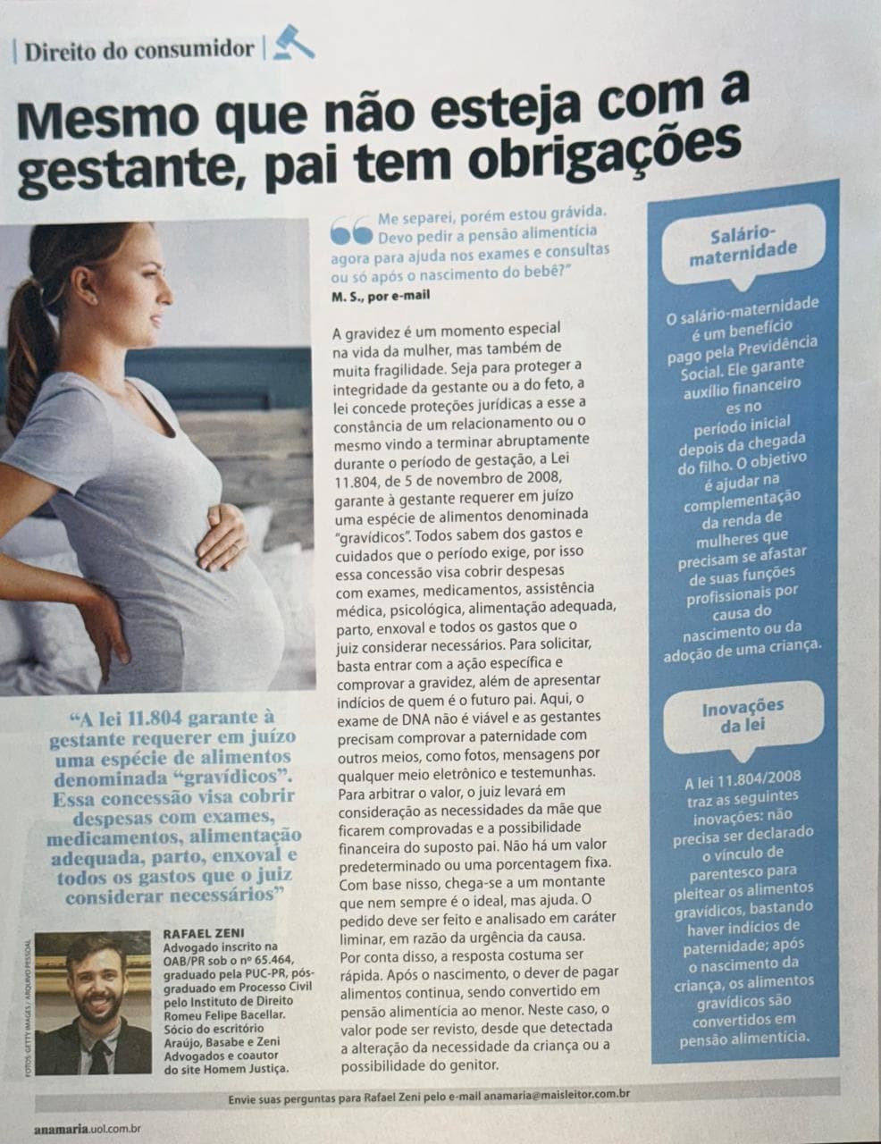 Coluna da ABZ na revista Ana Maria