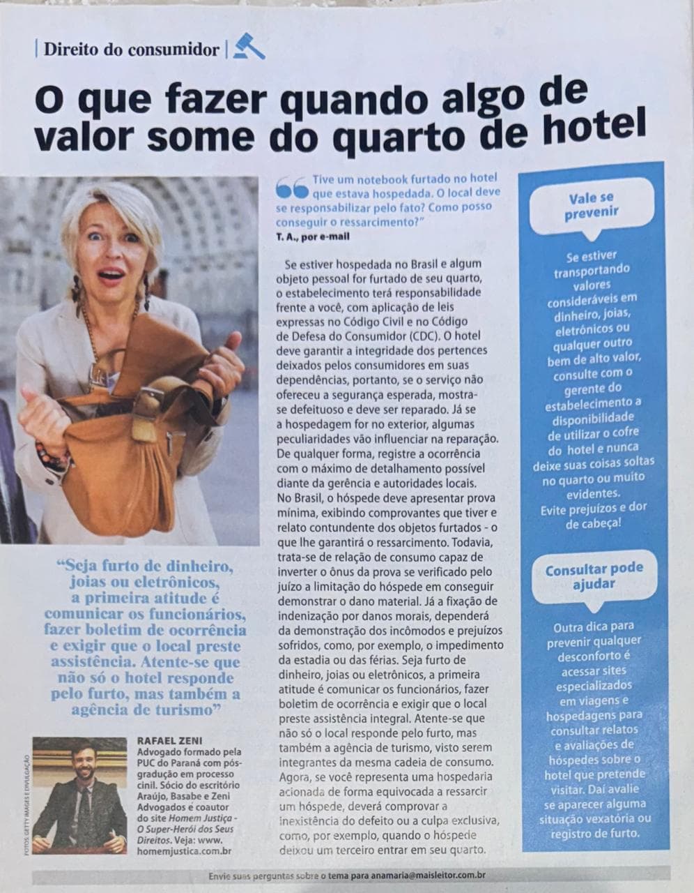 Coluna da ABZ na revista Ana Maria
