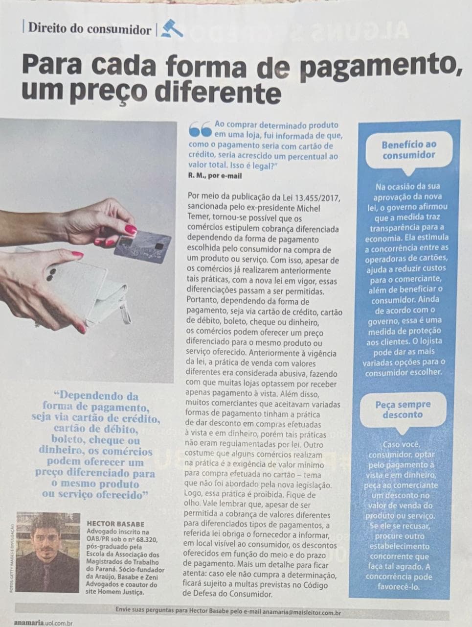Coluna da ABZ na revista Ana Maria