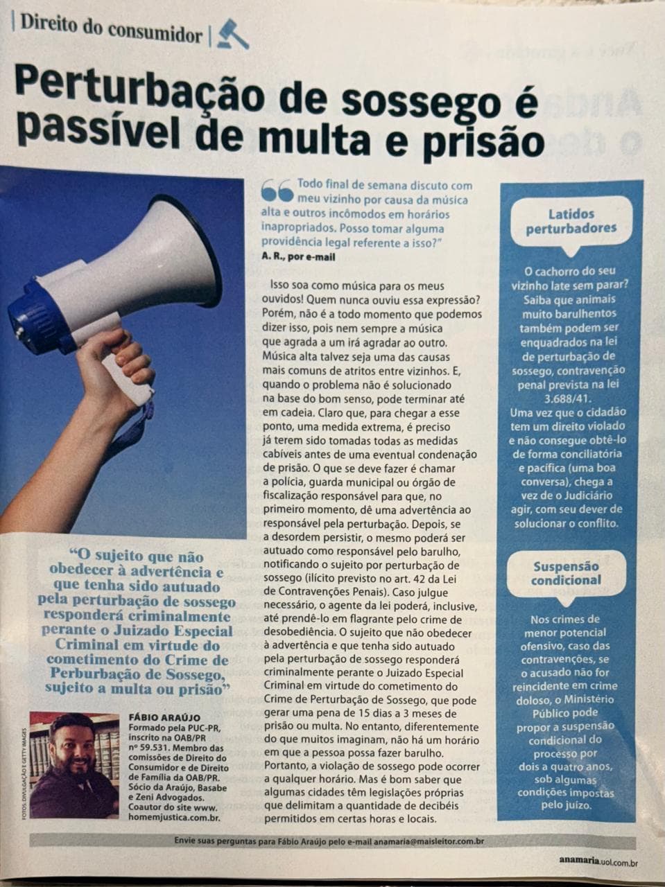 Coluna da ABZ na revista Ana Maria