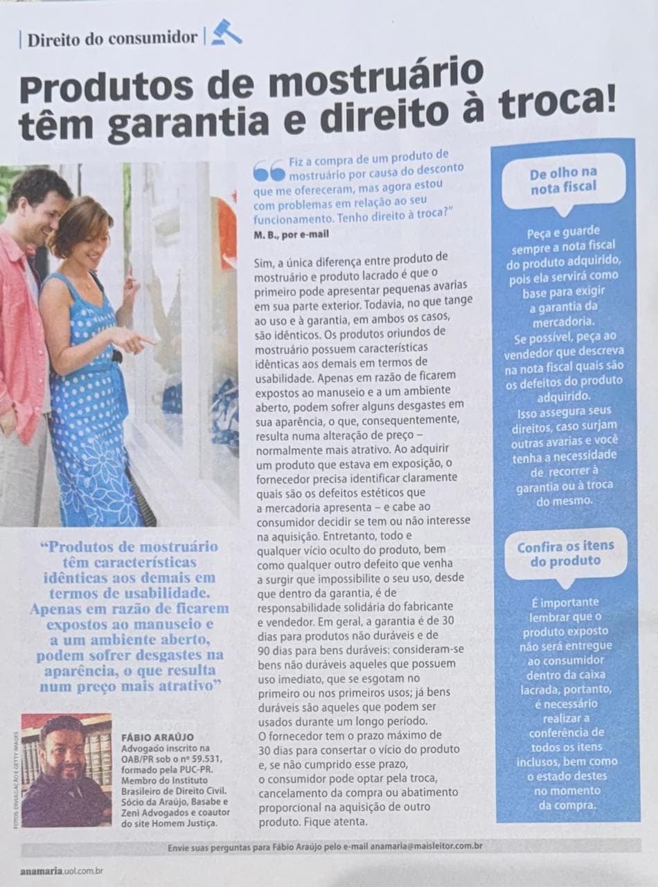 Coluna da ABZ na revista Ana Maria