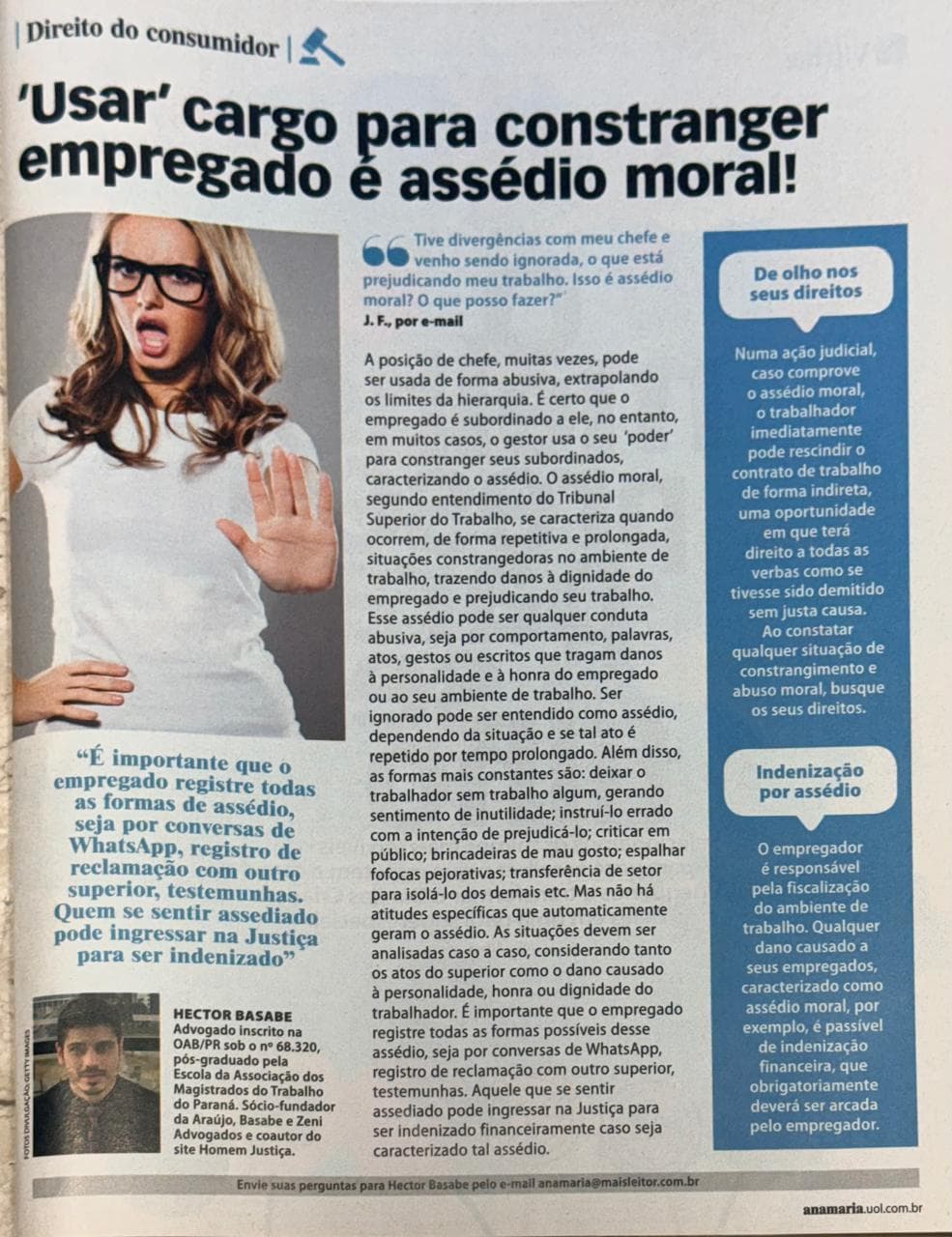 Coluna da ABZ na revista Ana Maria